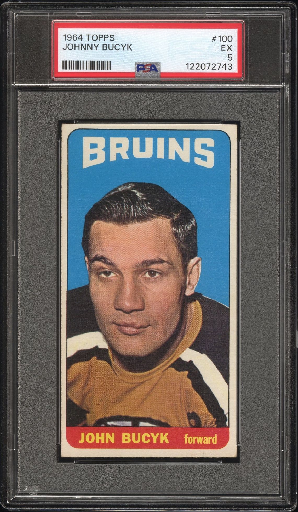 1964 Topps Johnny Bucyk #100 Ex 5 front