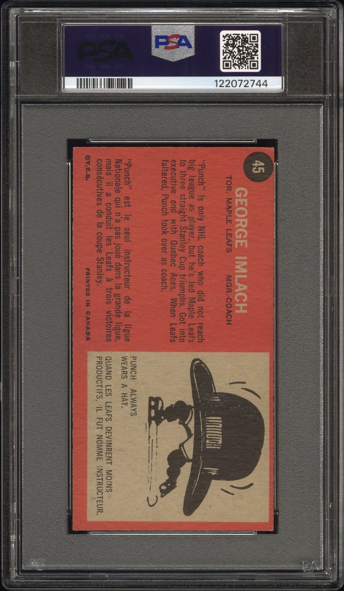 1964 Topps George Imlach #45 Vg-Ex+ 4.5 back