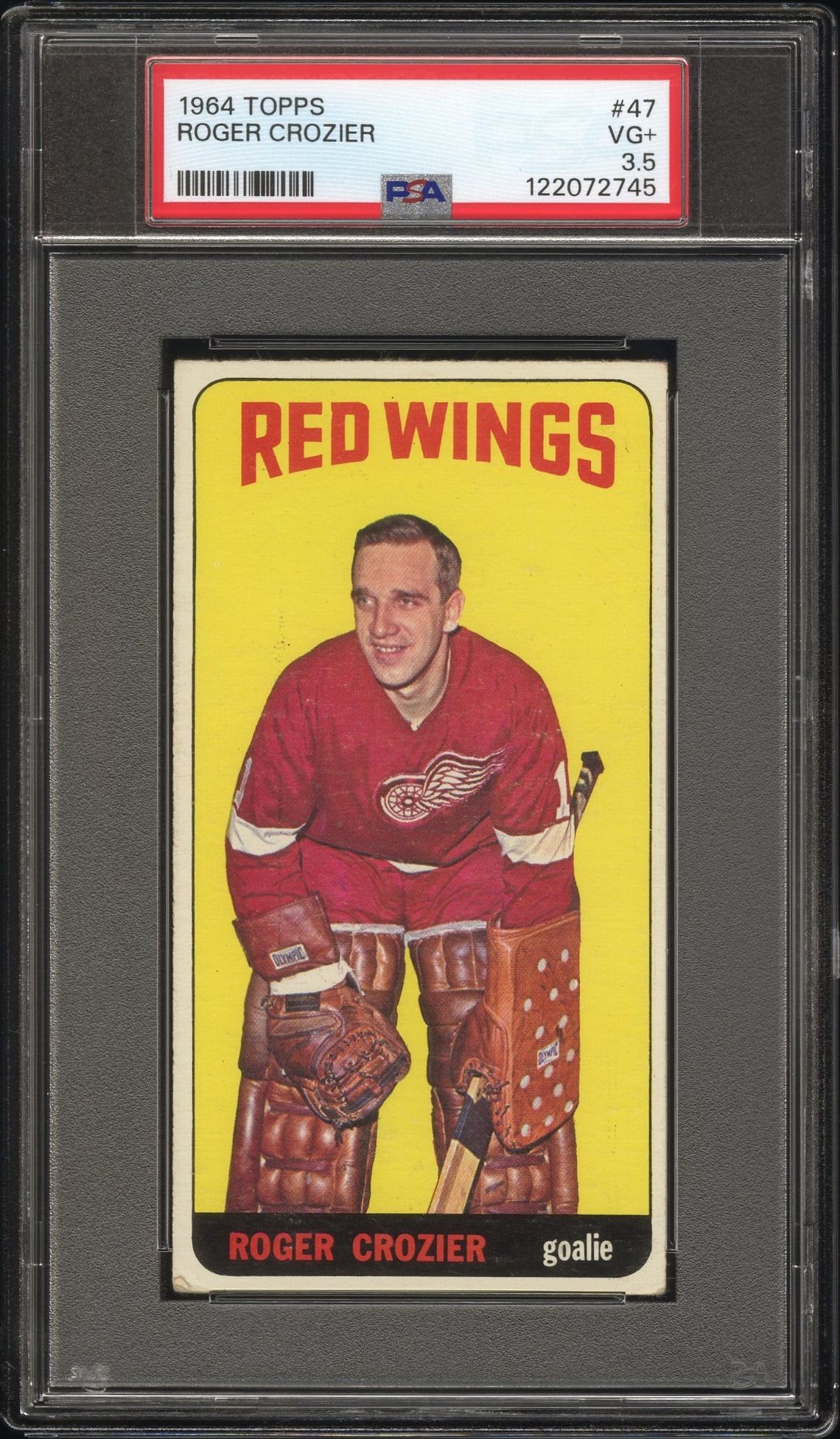 1964 Topps Roger Crozier #47 Vg+ 3.5 front