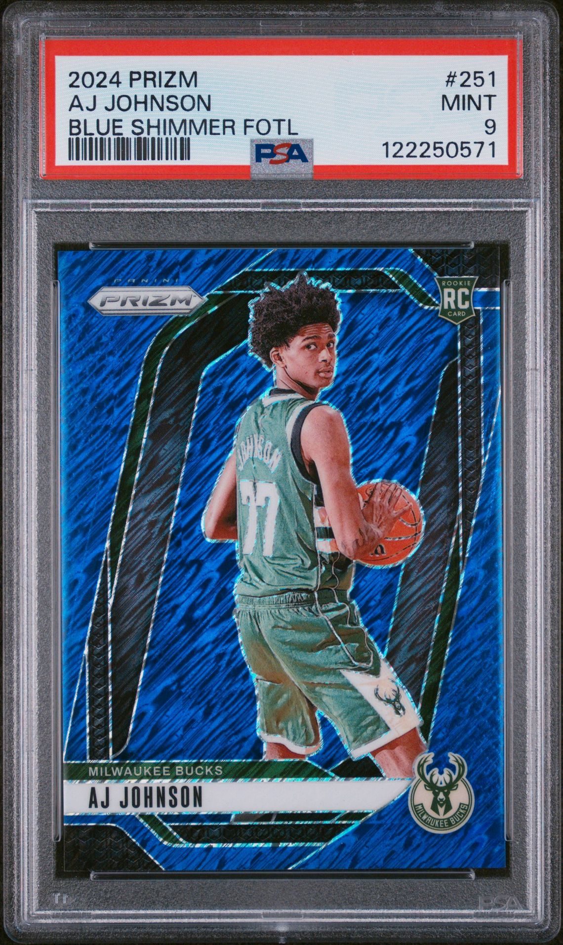 2024 Panini PANINI PRIZM BLUE SHIMMER FOTL #251 Aj Johnson front