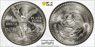 1990-Mo Onza Libertad Ag MS68
