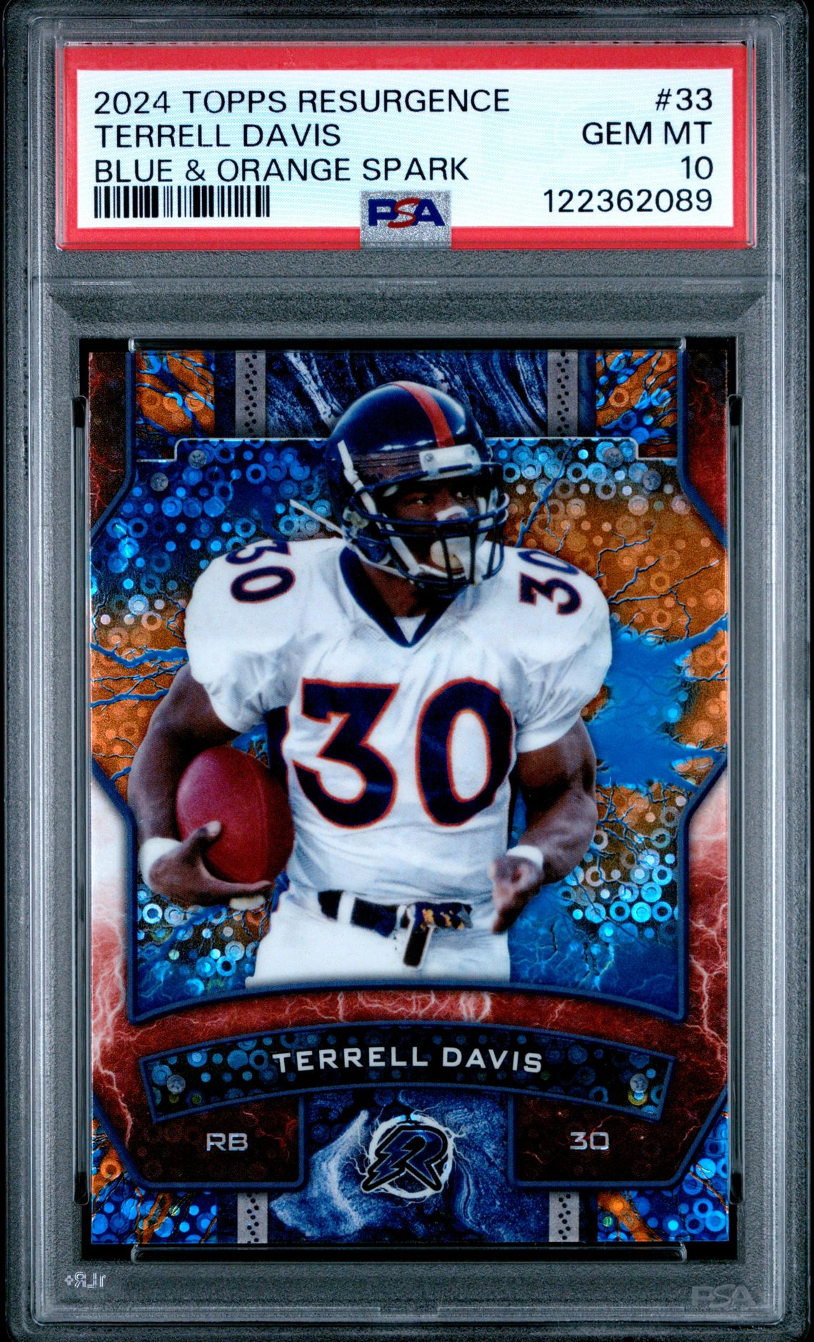 2024 Topps TOPPS RESURGENCE BLUE & ORANGE SPARK #33 Terrell Davis front