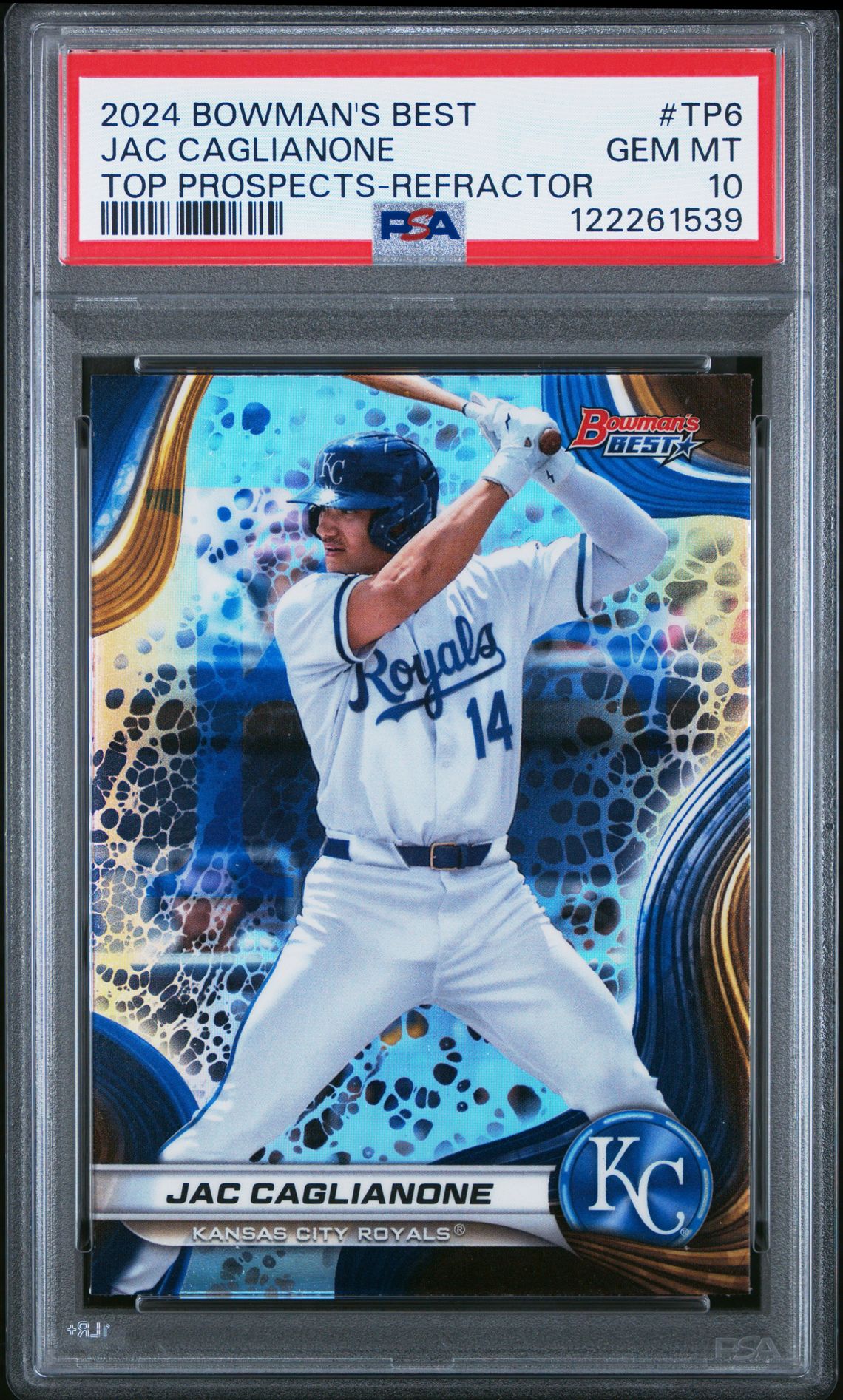 2024 Bowman's Best Top Prospects Jac Caglianone #Tp6 (Top Prospects-Refractor) Gem Mt 10 front