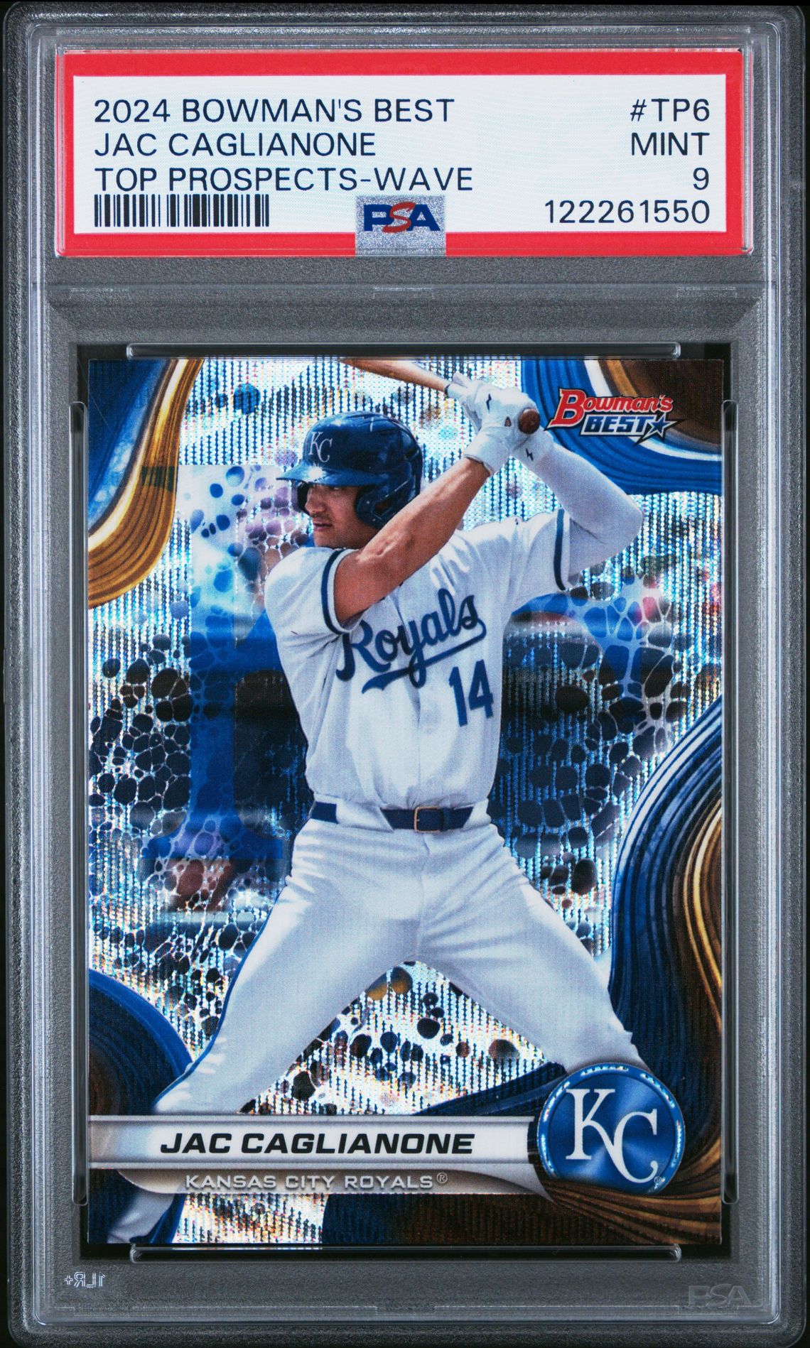 2024 Bowman's Best Top Prospects Jac Caglianone #Tp6 (Top Prospects-Wave) Mint 9 front