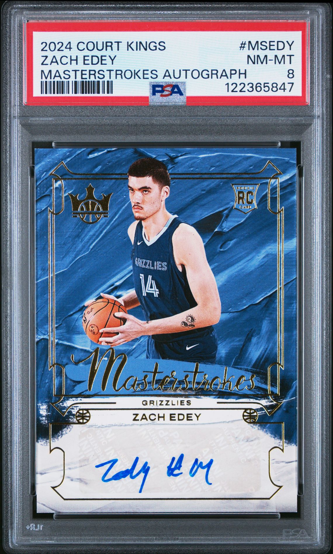 2024 Panini PANINI COURT KINGS MASTERSTROKES AUTOGRAPHS #MSEDY Zach Edey front