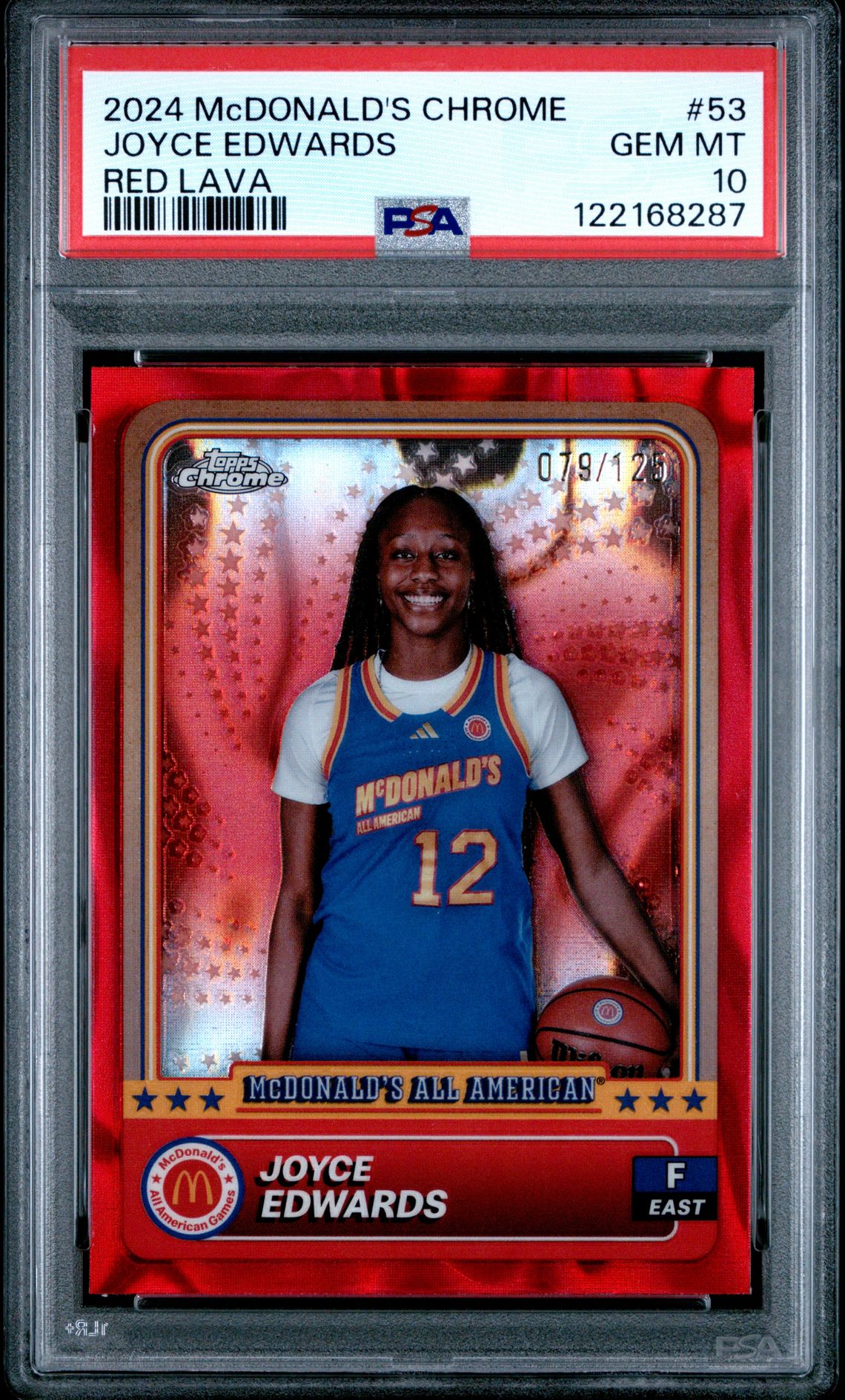 2024 Topps Chrome TOPPS CHROME MCDONALD'S ALL AMERICAN RED LAVA #53 Joyce Edwards front