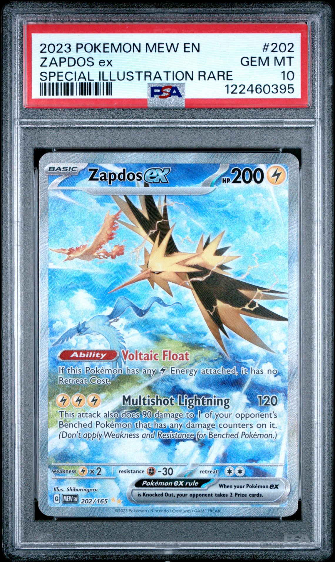 2023 Pokemon Mew En-151 Zapdos Ex #202 (Special Illustration Rare) Gem Mt 10 front