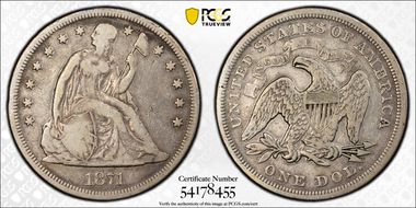 1871 $1 VG10