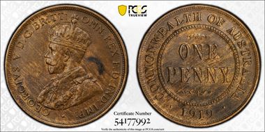 1919 //. (m) 1D Dot below MS62BN