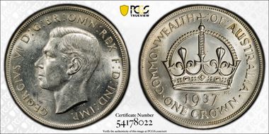 1937 Crown KM-34  Ag MS62