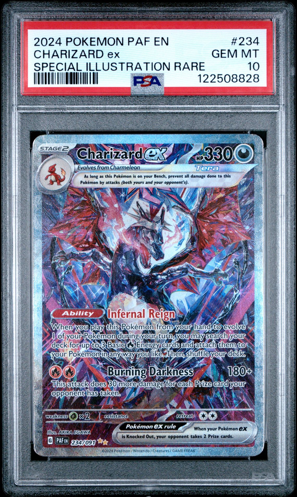 2024 Pokemon Paf En-Paldean Fates Charizard Ex #234 (Special Illustration Rare) Gem Mt 10 front