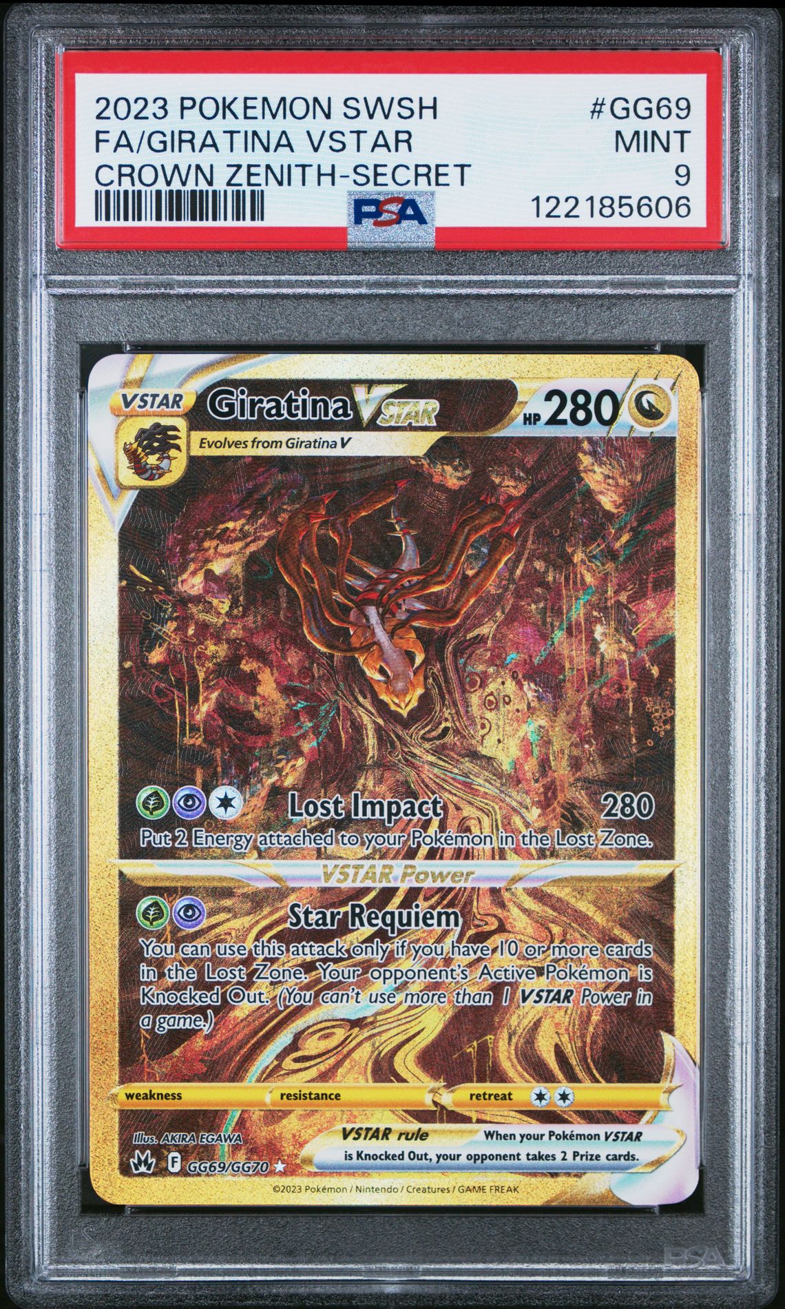 2023 Pokemon Sword And Shield Crown Zenith Fa/Giratina Vstar #Gg69 (Crown Zenith-Secret) Mint 9 front