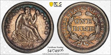 1849-O 10C AU55