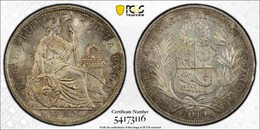 1914-FG JR 1/2 Sol KM-203  Ag KM-203 MS64