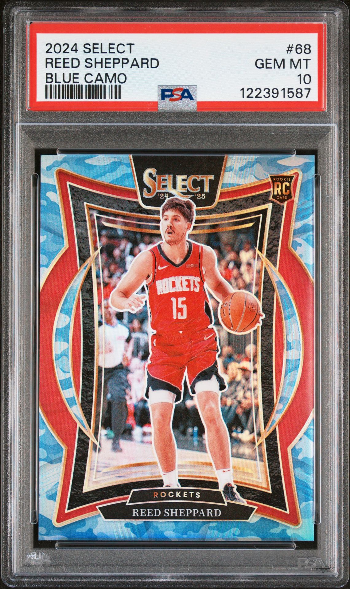 2024 Panini PANINI SELECT BLUE CAMO #68 Reed Sheppard front