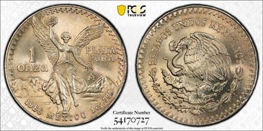 1986-Mo Onza Libertad Ag MS67