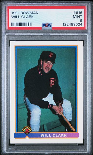1991 Bowman #616 Will Clark front