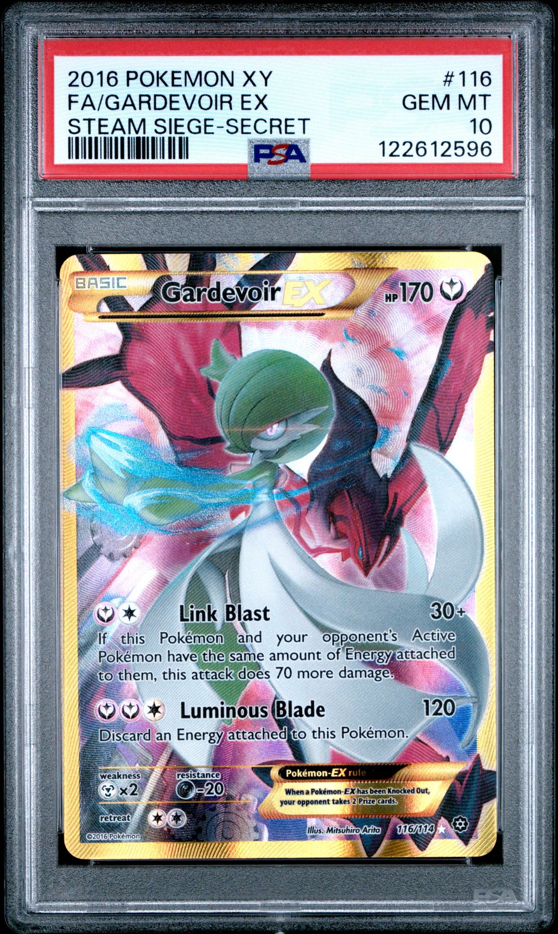 2016 Pokemon POKEMON XY STEAM SIEGE SECRET #116 Fa/Gardevoir Ex front