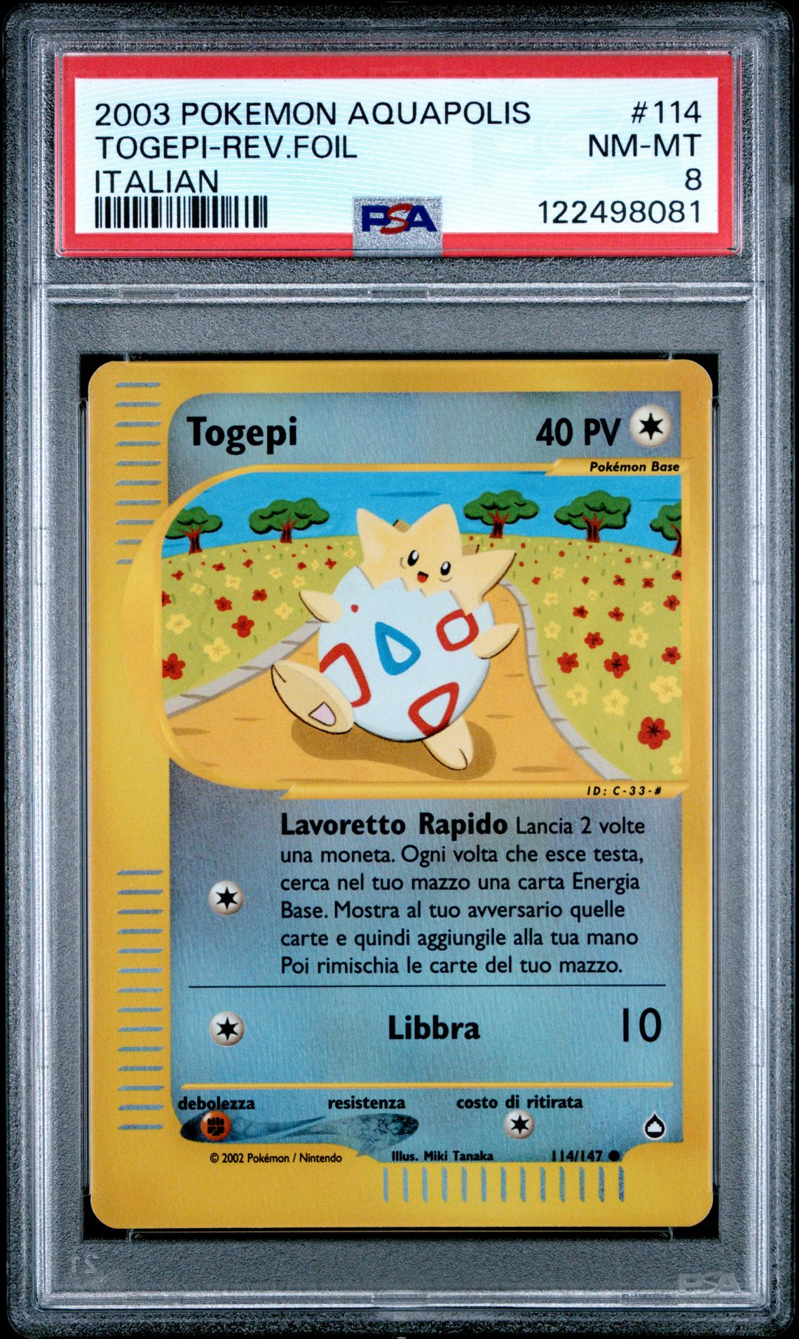 2003 Pokemon POKEMON AQUAPOLIS ITALIAN #114 Togepi-Rev.Foil front
