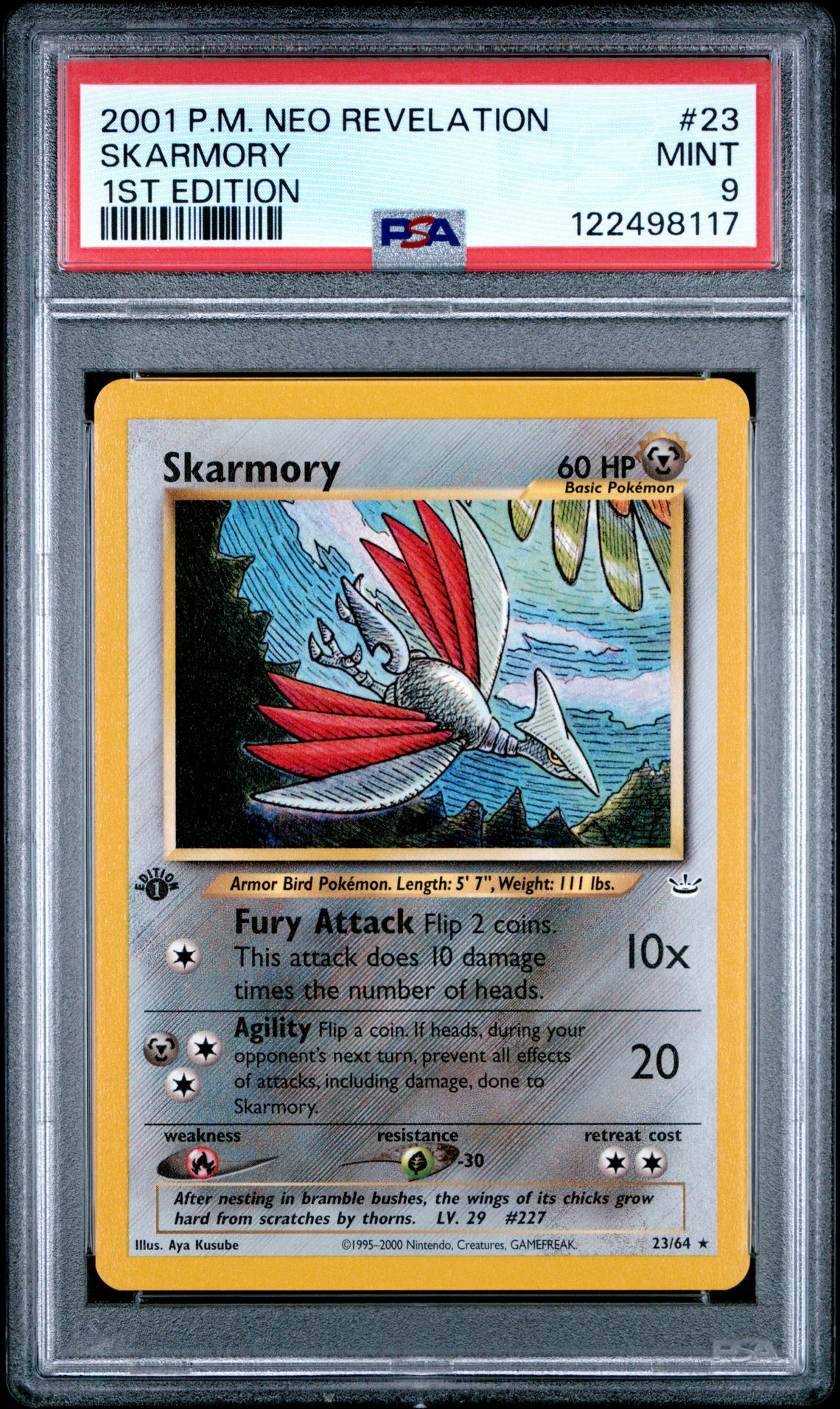 2001 Pokemon POKEMON NEO REVELATION 1ST EDITION #23 Skarmory front