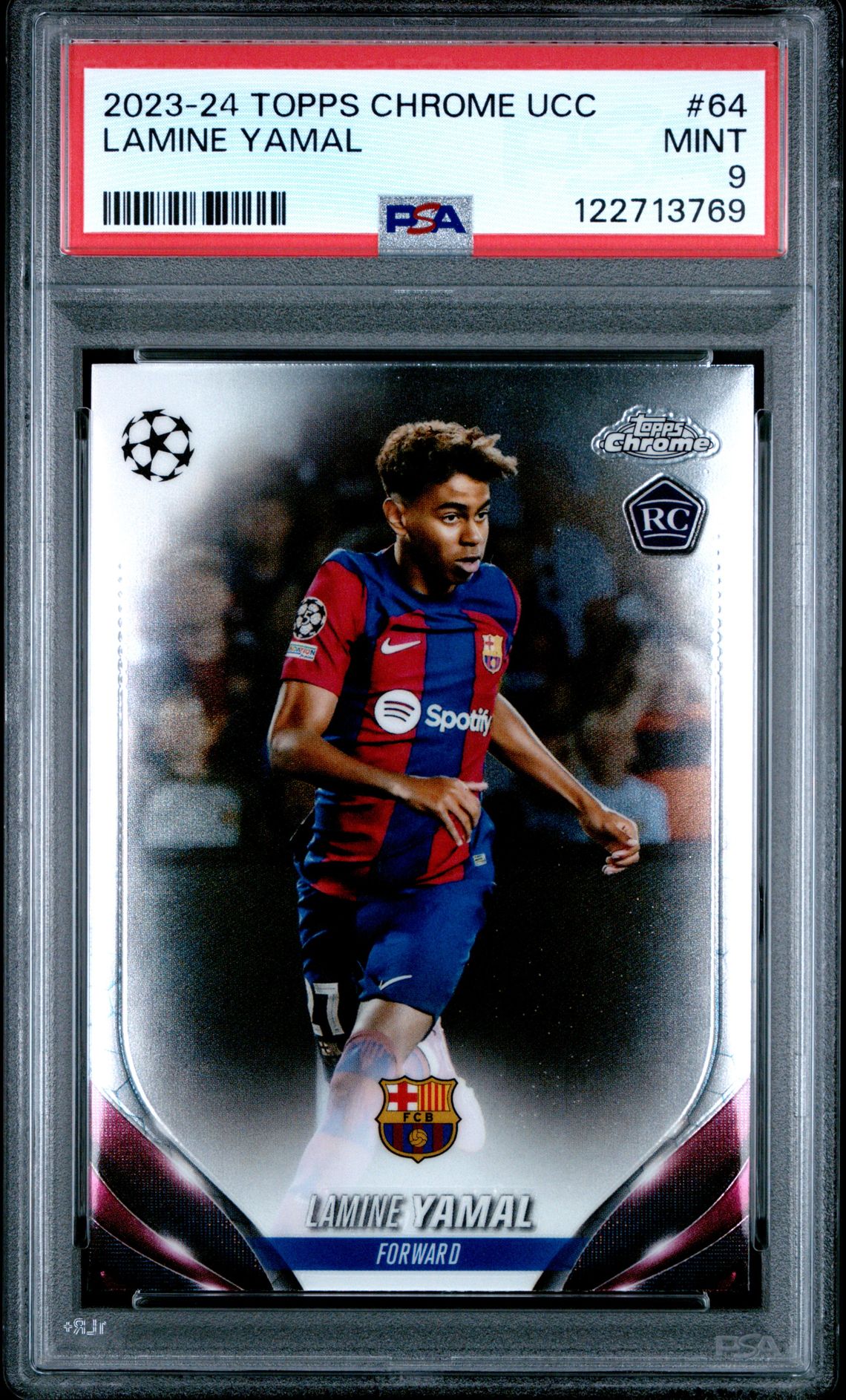 2023-24 Topps Chrome Uefa Club Competitions Lamine Yamal #64 Mint 9 front