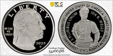2025-S 25C Ida B. Wells Silver First Strike PR70DCAM