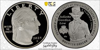 2025-S 25C Juliette Gordon Low Silver First Strike PR70DCAM