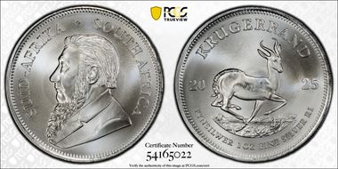 2025 1 Rand Krugerrand Silver First Strike MS69