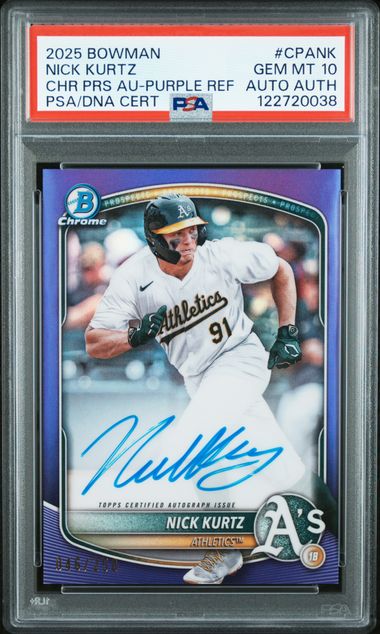 2025 Bowman Bowman Chrome Purple Refractor Purple Refractor front
