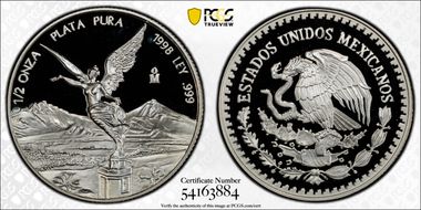 1998-Mo 1/2 oz Libertad Ag PR69DCAM