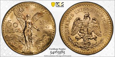 1947 50 Peso KM-481  Au MS64