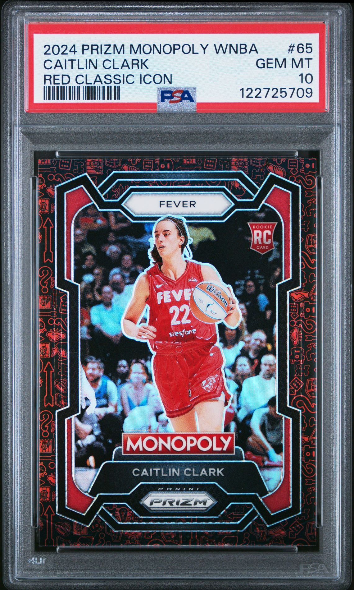 2024 Panini PANINI PRIZM MONOPOLY WNBA RED CLASSIC ICON #65 Caitlin Clark front