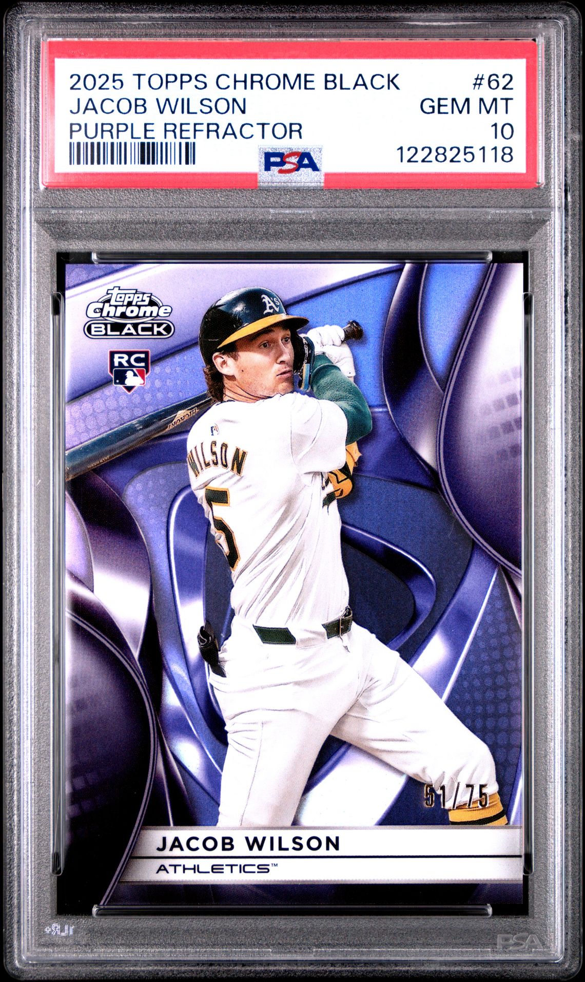 2025 Topps Chrome TOPPS CHROME BLACK PURPLE REFRACTOR #62 Jacob Wilson front