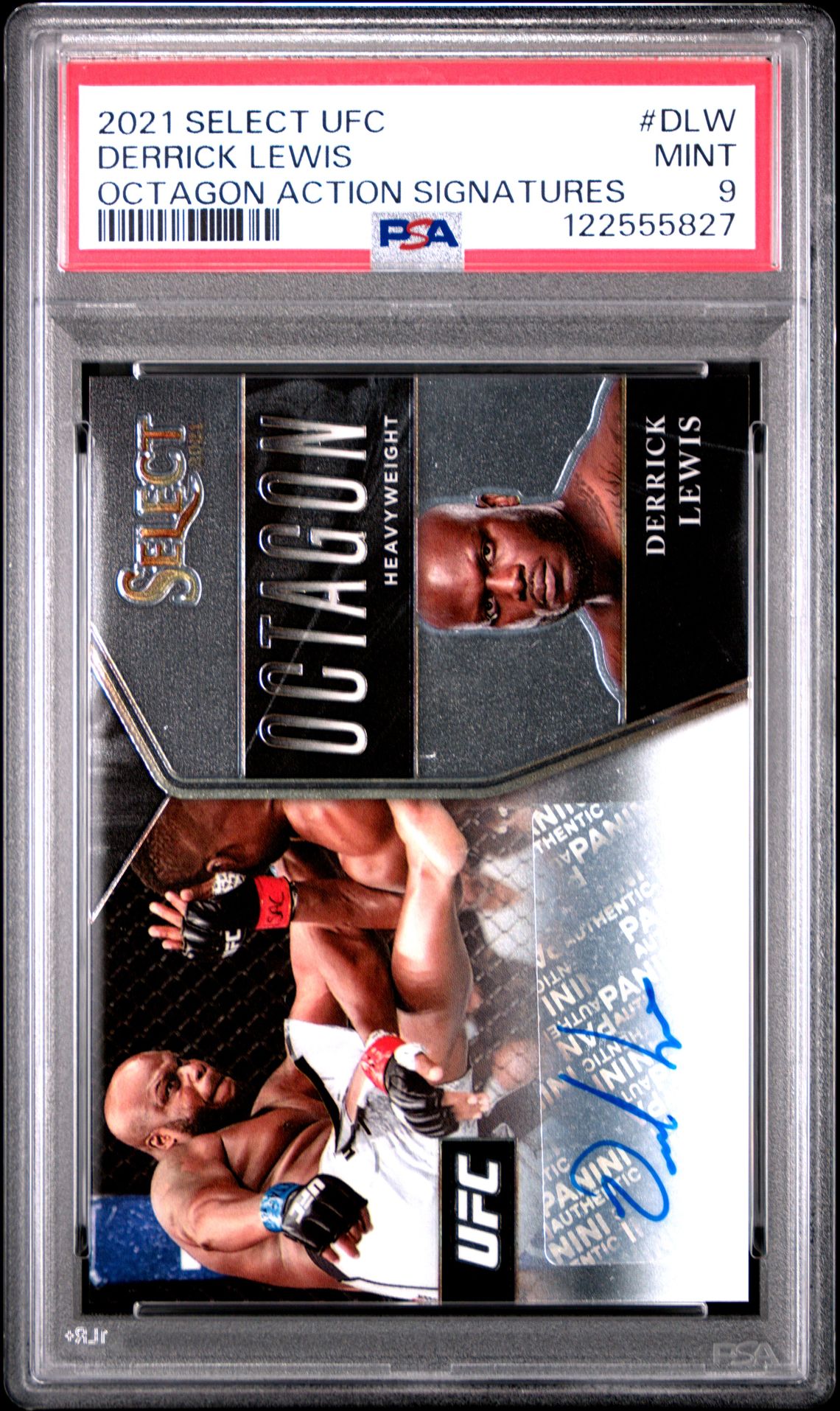 2021 Panini Select Ufc Octagon Action Signatures Derrick Lewis #Dlw (Octagon Action Signatures) Mint 9 front