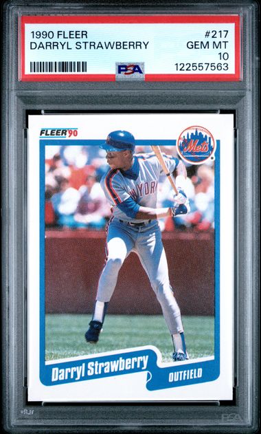 1990 Fleer #217 Darryl Strawberry front