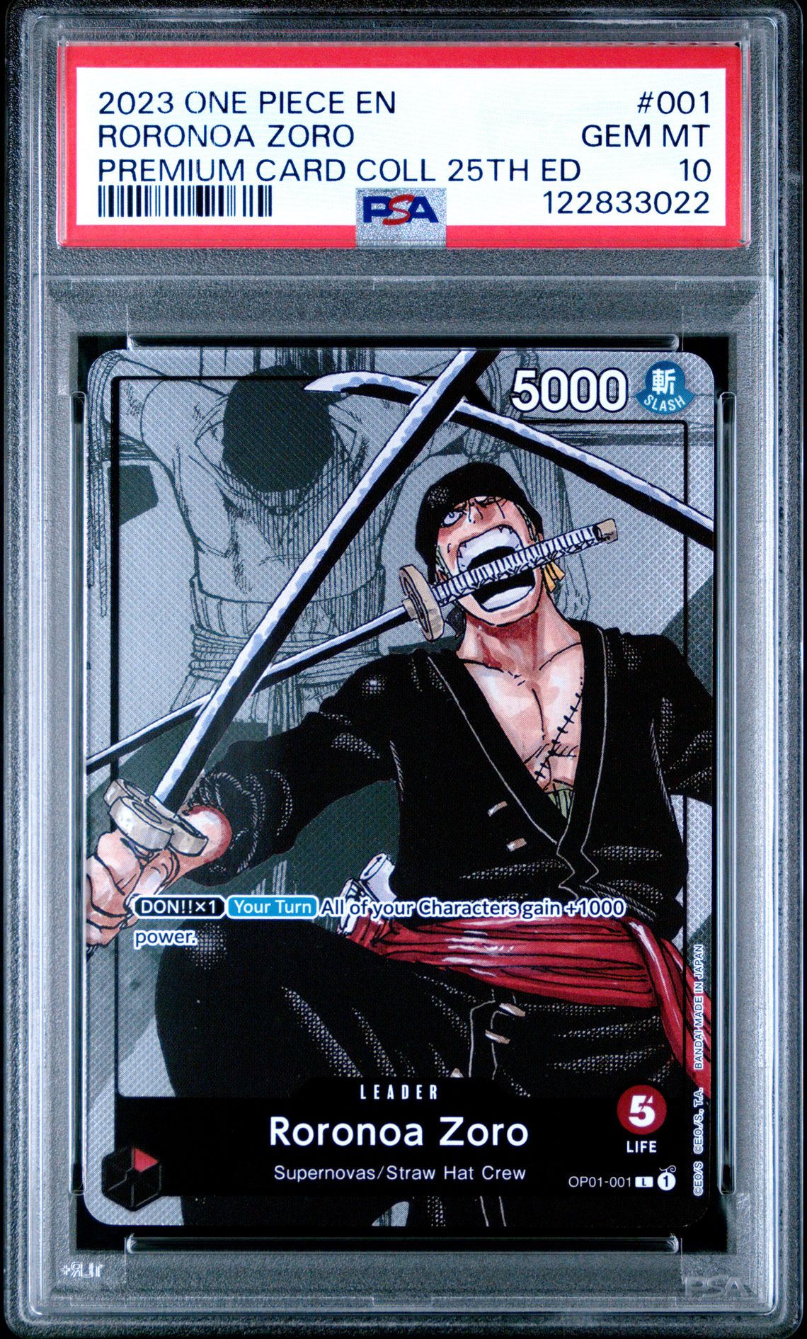 2023 One Piece One Piece Premium Card Collection 25th Edition #001 Roronoa Zoro front
