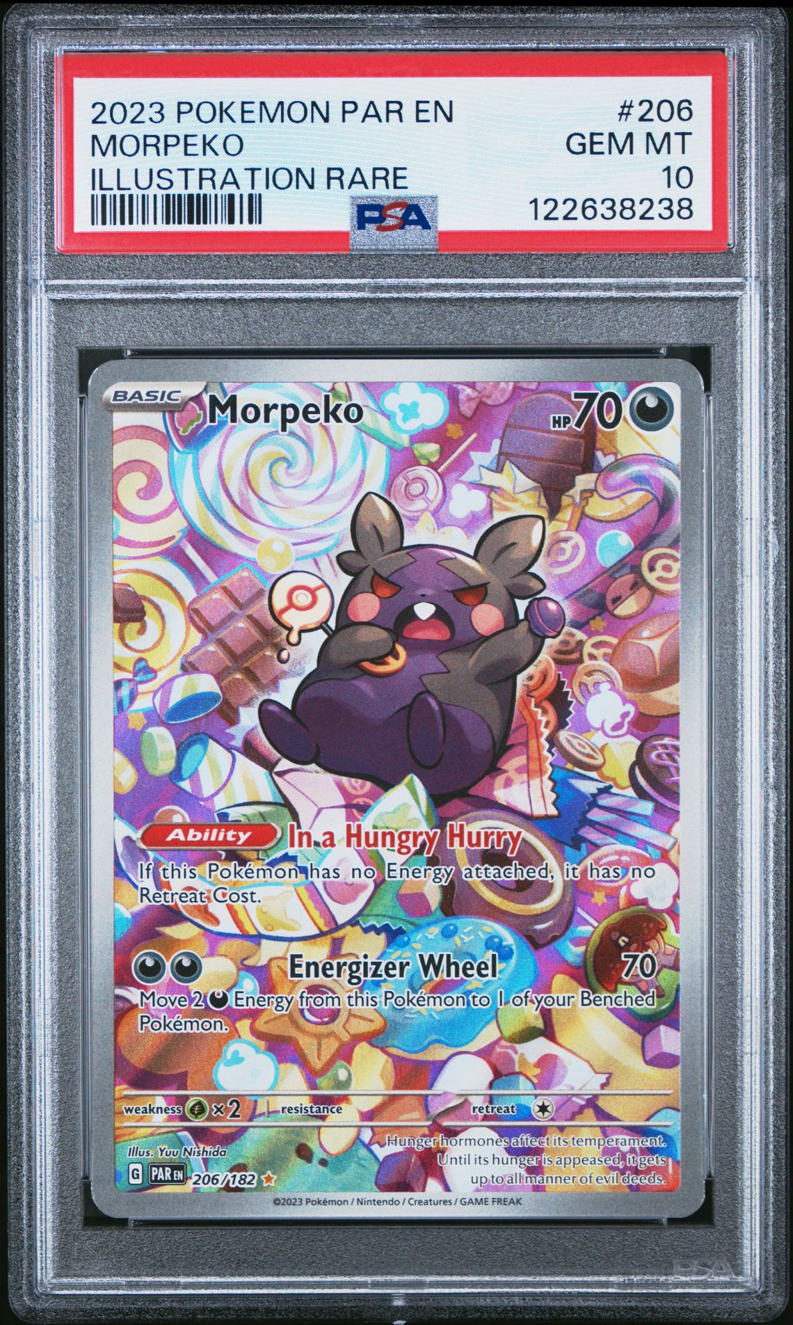 2023 Pokemon Par En-Paradox Rift Morpeko #206 (Illustration Rare) Gem Mt 10 front