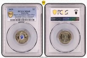 2025 $2 Men’s Australian Open Blue Envelope Privy Colorized MS68