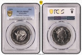 1991 50C Decimal Currency MS65