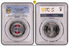 2025 50C Honours and Awards CuNi Colorized MS69