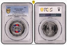 2025 50C Honours and Awards CuNi Colorized MS69