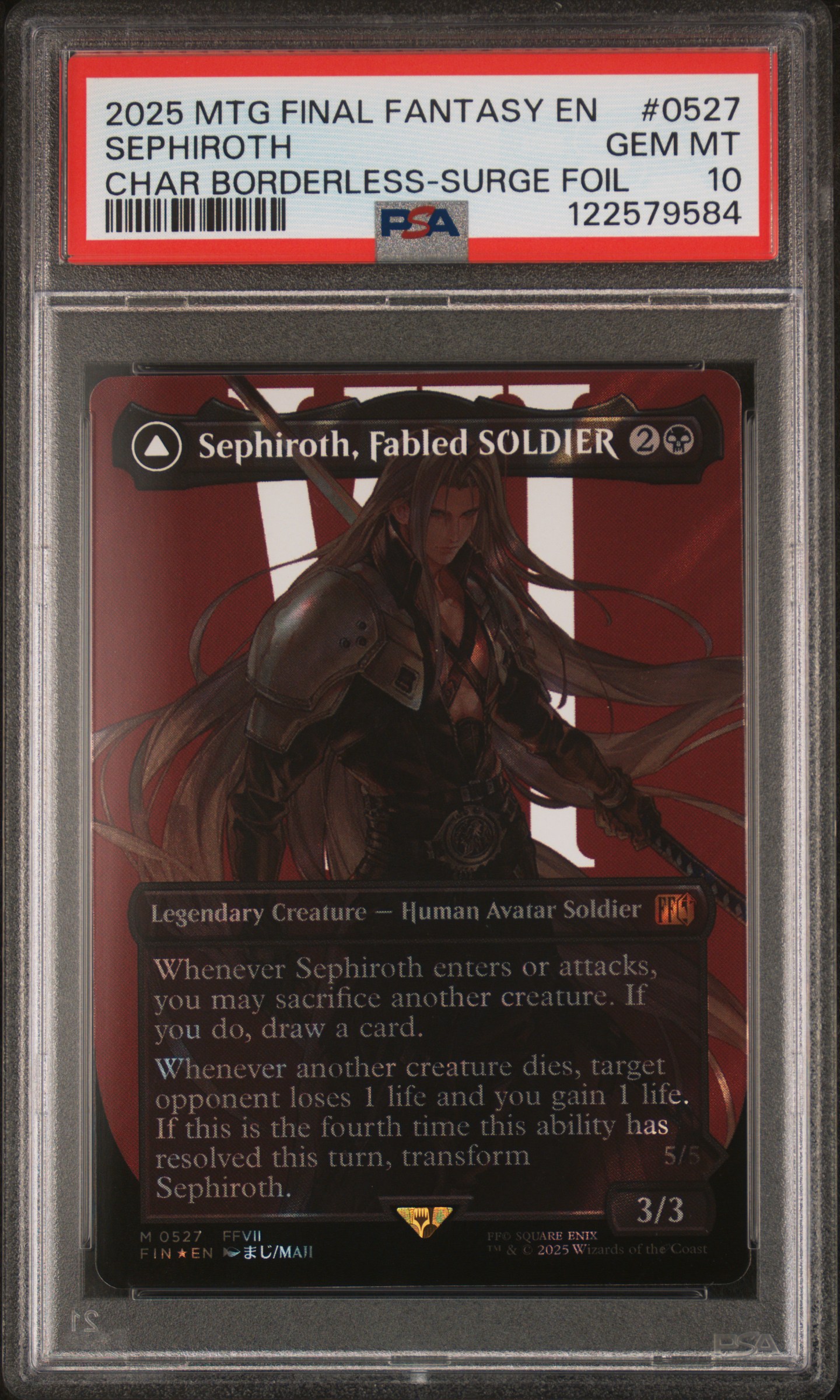 Sephiroth, Fabled SOLDIER [Borderless Surge Foil] #527