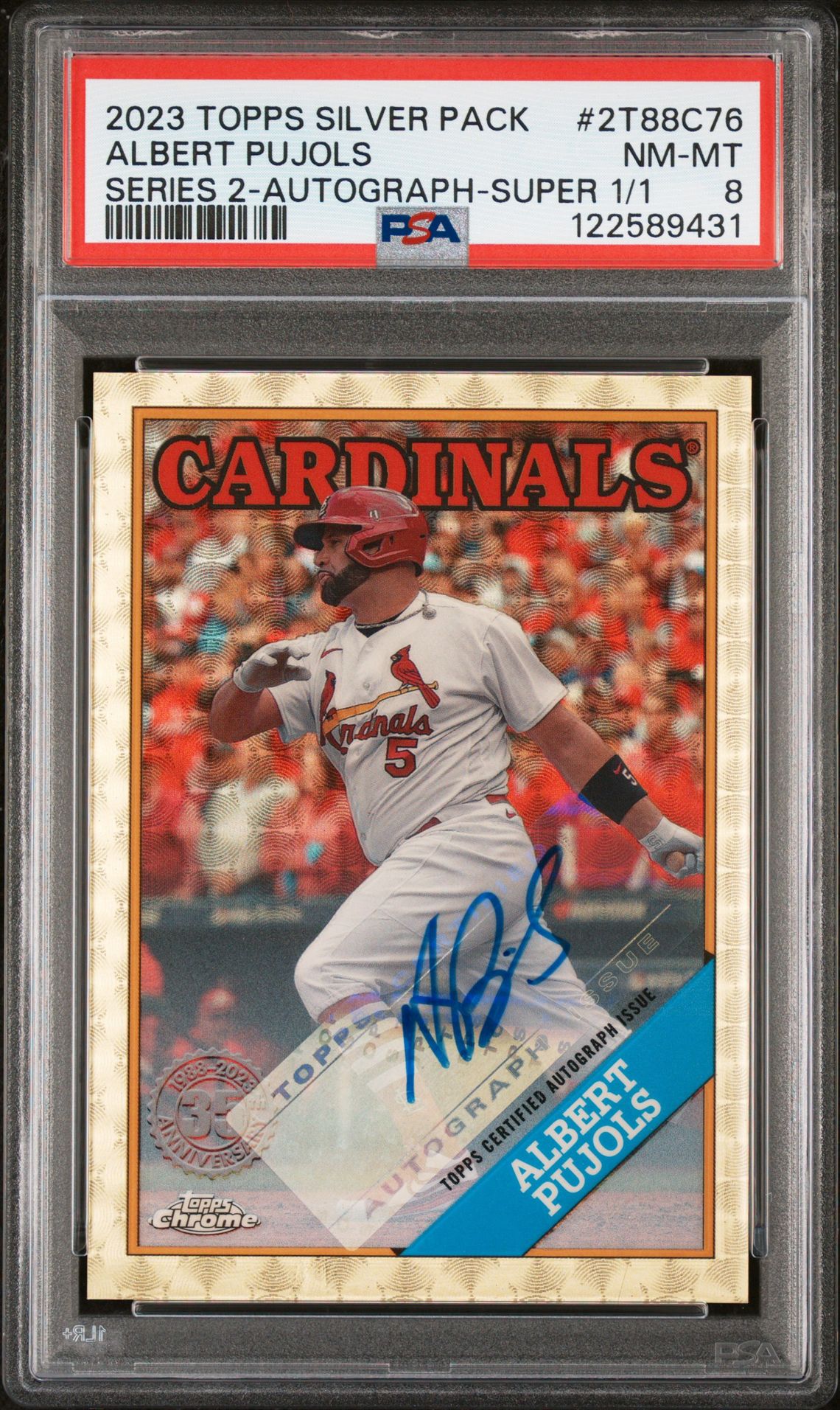 2023 Topps TOPPS SILVER PACK 1988 CHROME PROMO Superfractor #2T88C76 Albert Pujols front