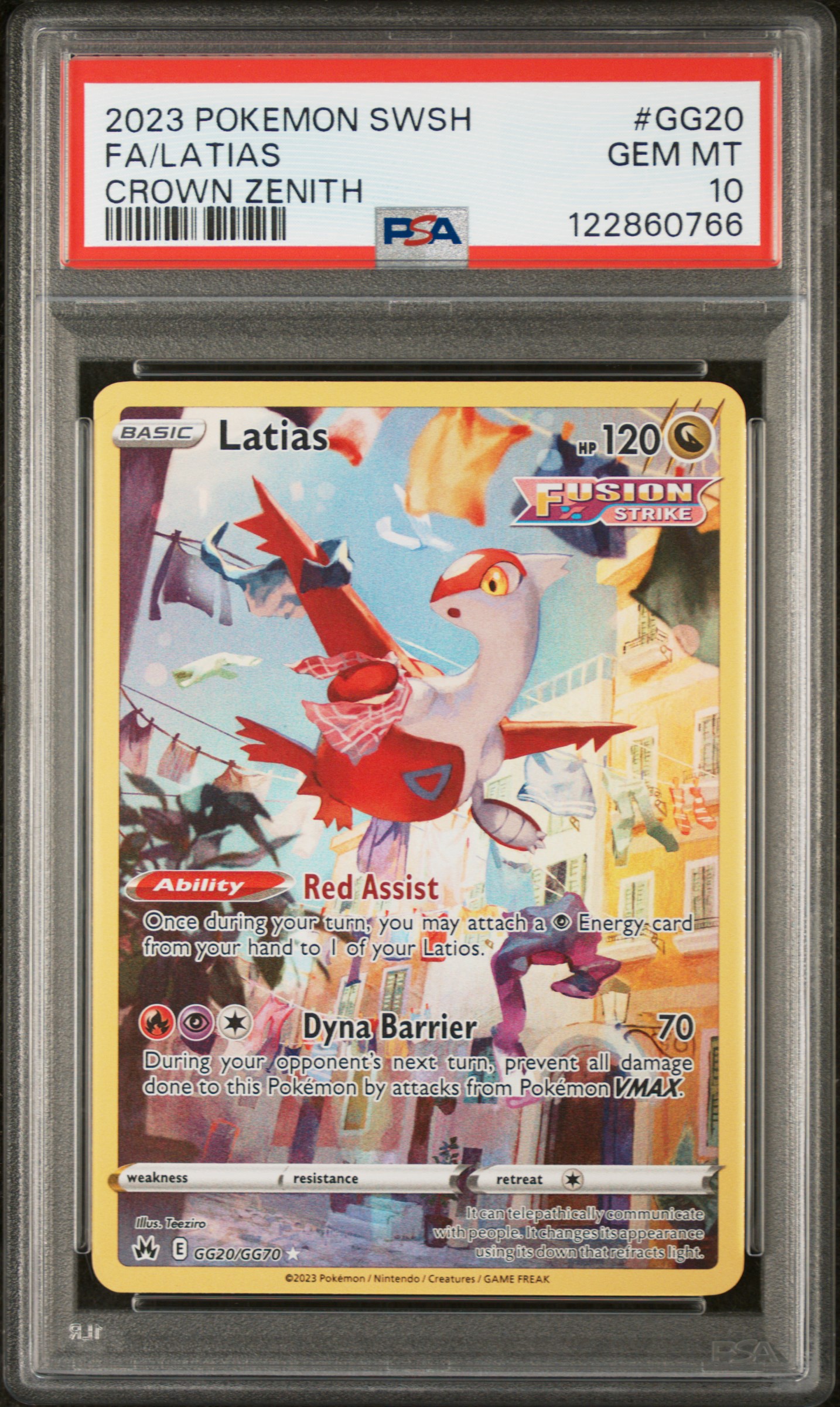 2023 #GG20 Full Art/Latias PSA 10 Sword and Shield Crown Zenith