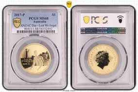 2017-P $1 ANZAC Day - Lest We forget MS68