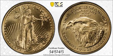 2021 $5 Gold Eagle - Type 2 First Strike MS70