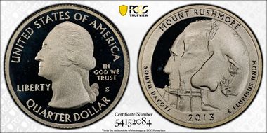 2013-S 25C Mount Rushmore NP-Silver PR68DCAM