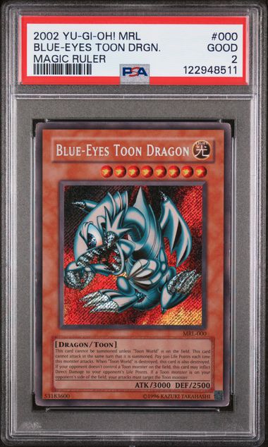 Yu-Gi-Oh! - 2002 Blue-Eyes Toon Drgn. #000 Yu-Gi-Oh! Mrl-Magic Ruler PSA 2