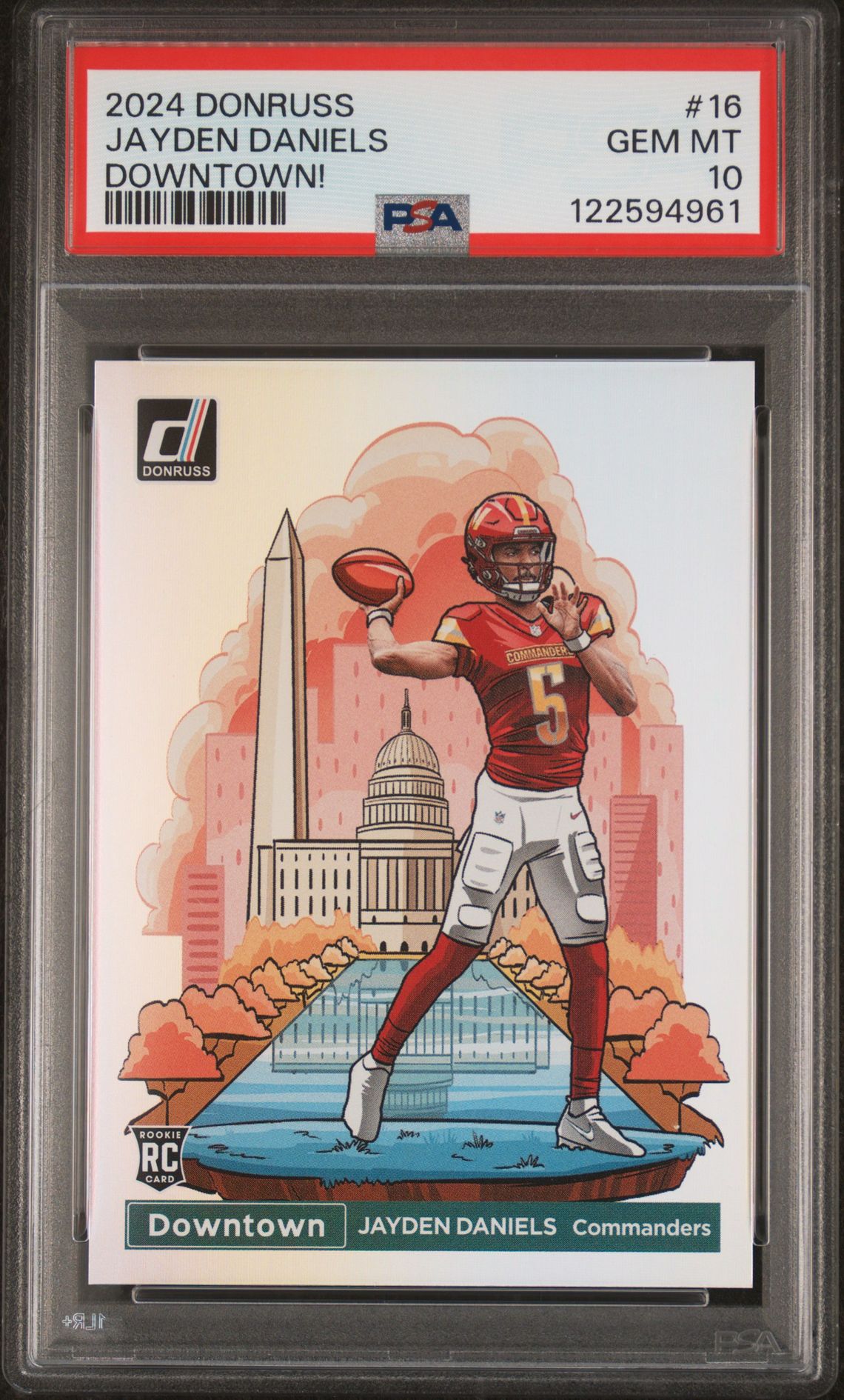 2024 Panini Donruss Downtown! Jayden Daniels #16 Gem Mt 10 front