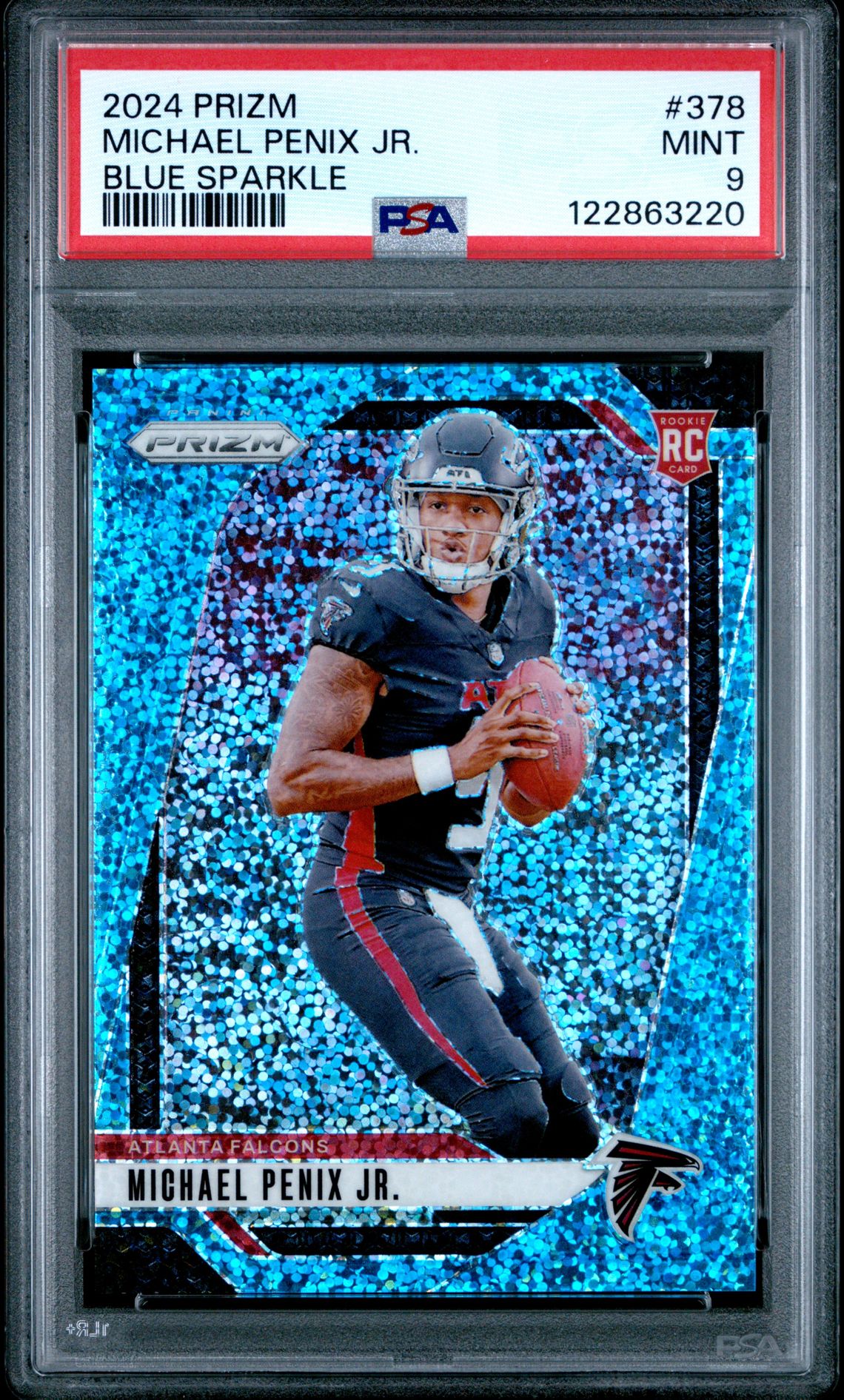 2024 Panini Prizm Michael Penix Jr. #378 (Blue Sparkle) Mint 9 front
